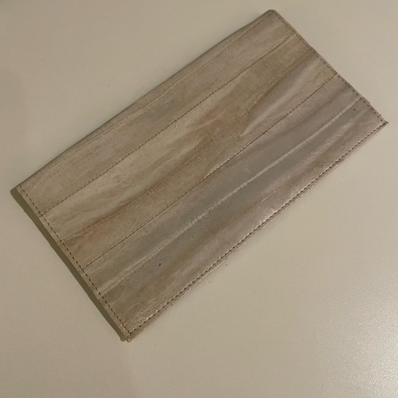 Vintage EEL skin wallet with check book - Picture 4 of 9